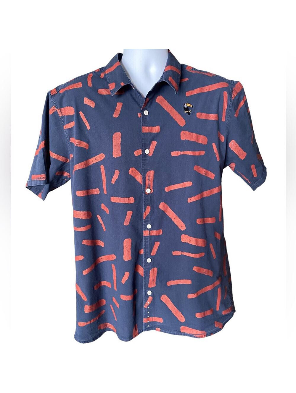HURLEY Pelican Festive Button Down Collared Shirt Men 2XL XXL